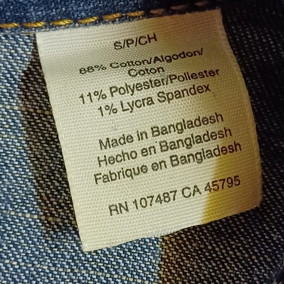Levi Strauss Signature Ladies Button Front Jean Jacket-Name Detailing, SP - Picture 12 of 12